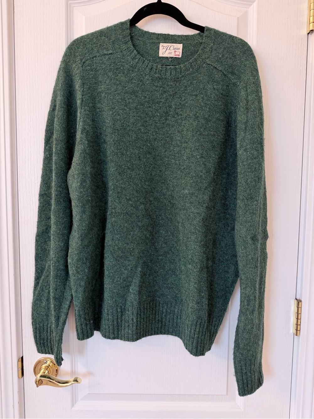J.Crew Knit for J.Crew 100% Wool Green Crewneck Sweater Men’s Approx Large Ky